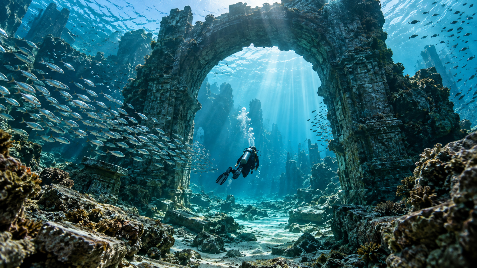 Underwater cathedral — original FablePhase inspiration artwork